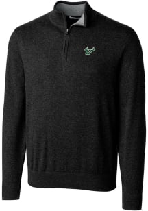 Cutter and Buck South Florida Bulls Mens Black Lakemont Long Sleeve 1/4 Zip Pullover