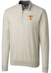 Cutter and Buck Tennessee Volunteers Mens Oatmeal Lakemont Long Sleeve 1/4 Zip Pullover