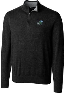 Cutter and Buck Tulane Green Wave Mens Black Lakemont Long Sleeve 1/4 Zip Pullover