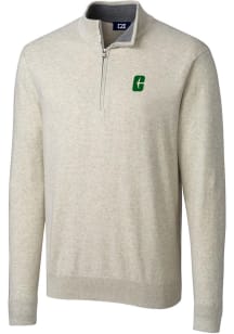 Cutter and Buck UNCC 49ers Mens Oatmeal Lakemont Long Sleeve 1/4 Zip Pullover