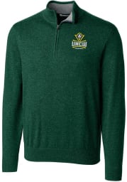 Cutter and Buck UNCW Seahawks Mens Green Lakemont Long Sleeve 1/4 Zip Pullover