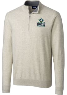 Cutter and Buck UNCW Seahawks Mens Oatmeal Lakemont Long Sleeve 1/4 Zip Pullover