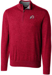 Cutter and Buck Utah Utes Mens Red Lakemont Long Sleeve 1/4 Zip Pullover