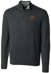 Cutter and Buck Virginia Tech Hokies Mens Charcoal Lakemont Long Sleeve 1/4 Zip Pullover