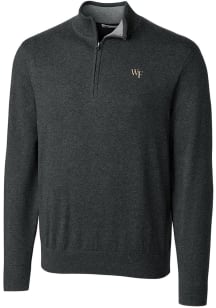 Cutter and Buck Wake Forest Demon Deacons Mens Charcoal Lakemont Long Sleeve 1/4 Zip Pullover