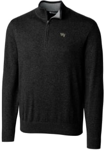 Cutter and Buck Wake Forest Demon Deacons Mens Black Lakemont Long Sleeve 1/4 Zip Pullover