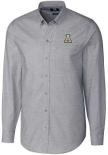 Cutter and Buck Appalachian State Mountaineers Mens Charcoal Stretch Oxford Long Sleeve Dress Sh..