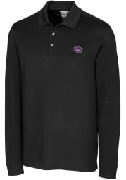Cutter and Buck K-State Wildcats Mens Black Advantage Long Sleeve Polo Shirt