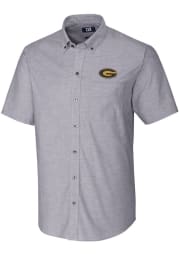 Cutter and Buck Grambling State Tigers Mens Charcoal Stretch Oxford Short Sleeve Dress Shirt
