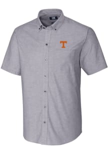 Cutter and Buck Tennessee Volunteers Mens Charcoal Stretch Oxford Short Sleeve Dress Shirt