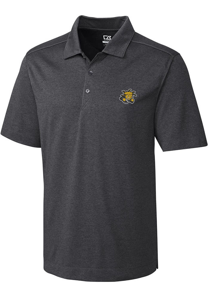 Cutter and Buck Wichita State Shockers Mens Charcoal Chelan Short Sleeve Polo