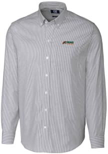 Cutter and Buck Florida A&amp;M Rattlers Mens Charcoal Stretch Oxford Stripe Long Sleeve Dress Shirt