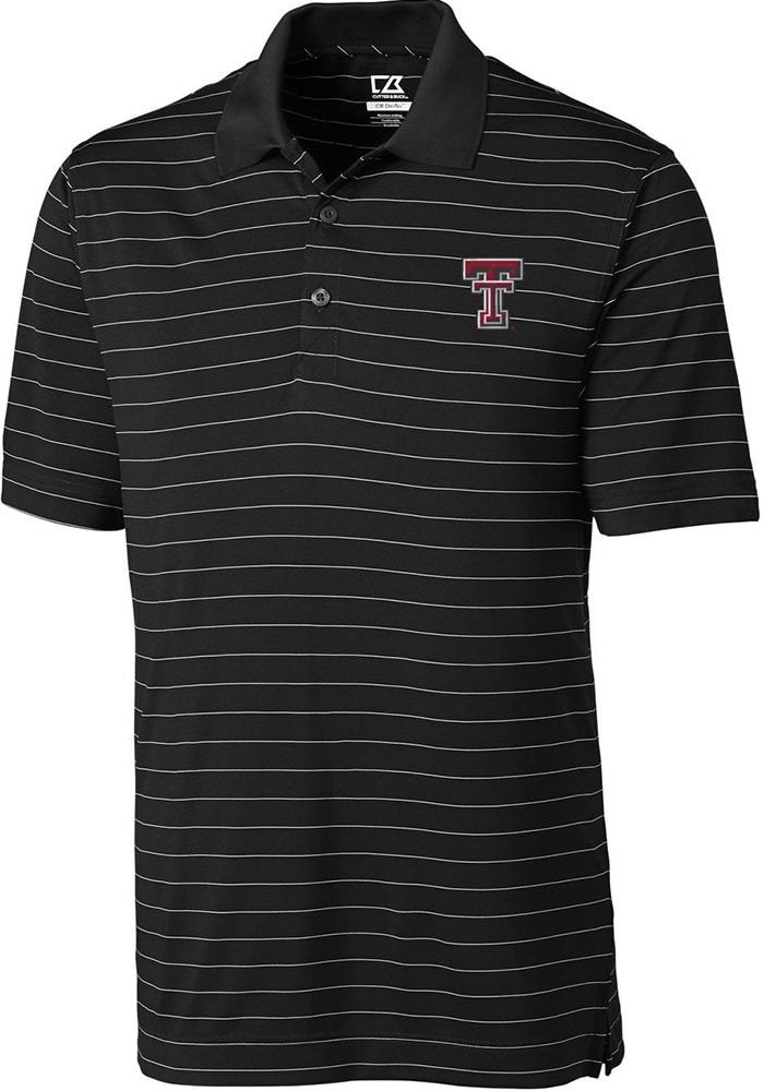 Cutter and Buck Texas Tech Red Raiders Mens Black Franklin Short Sleeve Polo