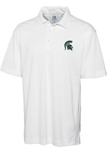Cutter and Buck Michigan State Spartans Mens White Genre Short Sleeve Polo