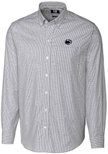 Cutter and Buck Penn State Nittany Lions Mens Charcoal Stretch Oxford Stripe Long Sleeve Dress Shi..