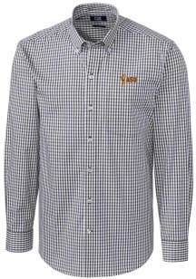 Cutter and Buck Arizona State Sun Devils Mens Charcoal Easy Care Gingham Long Sleeve Dress Shirt