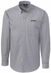 Cutter and Buck Florida A&amp;M Rattlers Mens Charcoal Easy Care Gingham Long Sleeve Dress Shirt