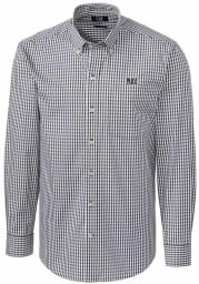 Cutter and Buck Jackson State Tigers Mens Charcoal Easy Care Gingham Long Sleeve Dress Shirt