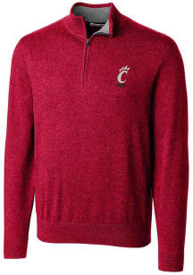 Cutter and Buck Cincinnati Bearcats Mens Red Lakemont Long Sleeve 1/4 Zip Pullover