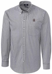 Cutter and Buck South Carolina Gamecocks Mens Charcoal Easy Care Gingham Long Sleeve Dress Shirt