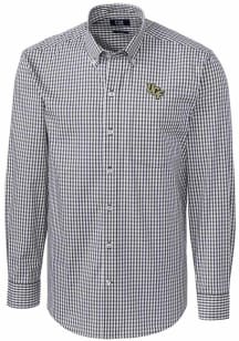 Cutter and Buck UCF Knights Mens Charcoal Easy Care Gingham Long Sleeve Dress Shirt