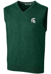 Cutter and Buck Michigan State Spartans Mens Green Lakemont Vest Sweater Vest