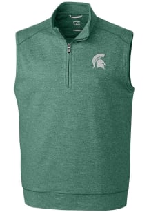 Cutter and Buck Michigan State Spartans Mens Green Shoreline Sweater Vest