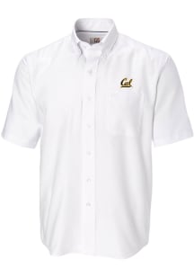 Cutter and Buck Cal Golden Bears Mens White Epic Easy Care Nailshead Short Sleeve Dress Shirt