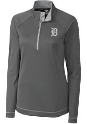 Cutter and Buck Detroit Tigers Womens Grey Evolve 1/4 Zip Pullover
