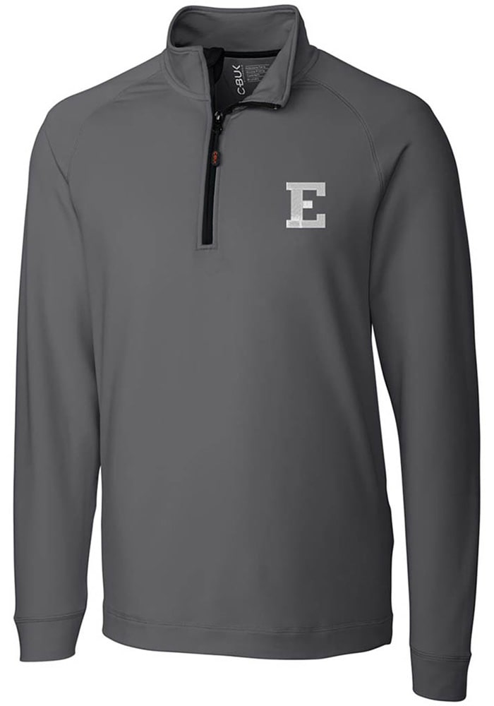 Cutter and Buck Eastern Michigan Eagles Mens Grey Jackson Long Sleeve 1/4 Zip Pullover