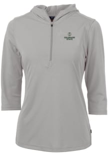 Cutter and Buck Colorado State Rams Womens Grey Virtue Eco Pique Hooded Sweatshirt