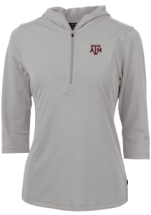 Cutter and Buck Texas A&amp;M Aggies Womens Grey Virtue Eco Pique Hooded Sweatshirt