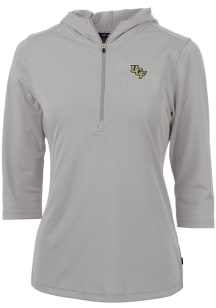 Cutter and Buck UCF Knights Womens Grey Virtue Eco Pique Hooded Sweatshirt