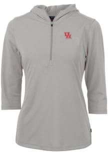 Cutter and Buck Houston Cougars Womens Grey Virtue Eco Pique Hooded Sweatshirt