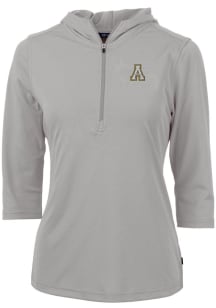 Cutter and Buck Appalachian State Mountaineers Womens Grey Virtue Eco Pique Hooded Sweatshirt