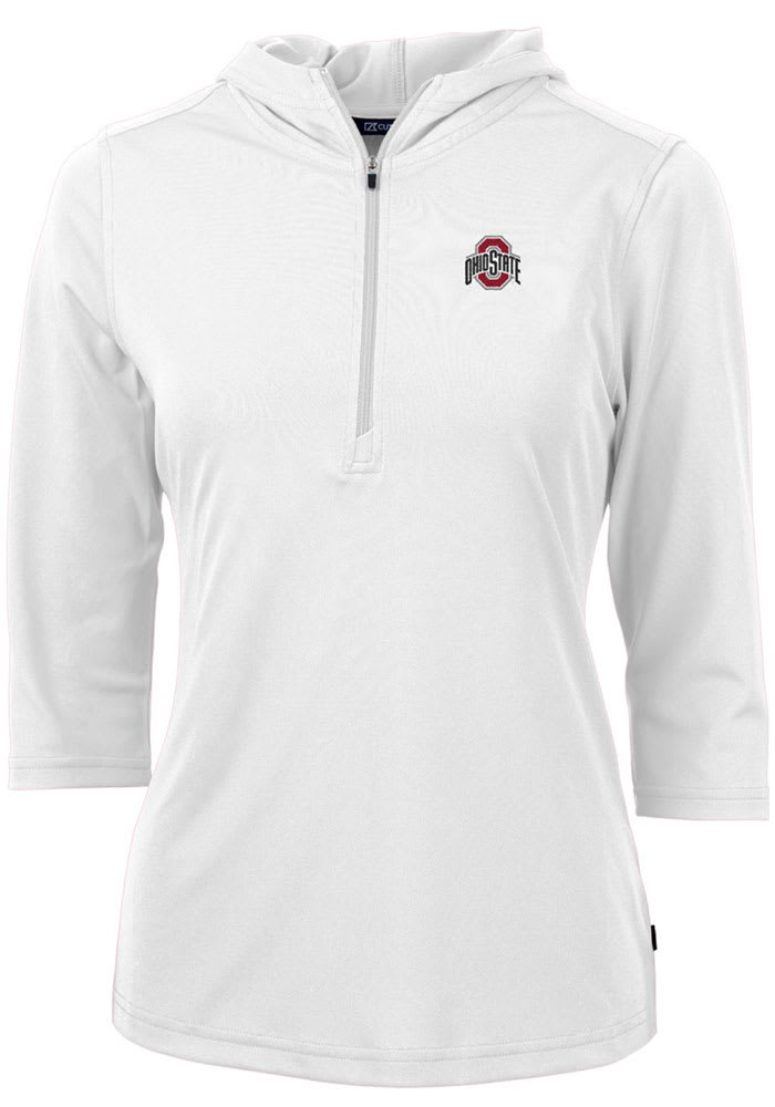 Cutter and Buck Ohio State Buckeyes Womens Virtue Eco Pique Hooded Sweatshirt