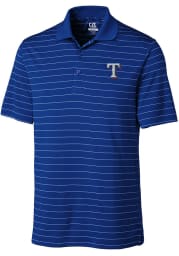 Cutter and Buck Texas Rangers Mens Blue Franklin Stripe Short Sleeve Polo