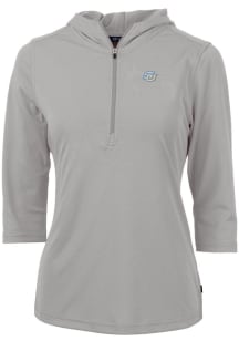 Cutter and Buck Southern University Jaguars Womens Grey Virtue Eco Pique Hooded Sweatshirt