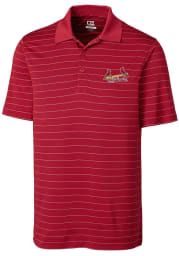 Cutter and Buck St Louis Cardinals Mens Red Franklin Stripe Short Sleeve Polo