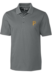 Cutter and Buck Pittsburgh Pirates Mens Grey Fairwood Short Sleeve Polo