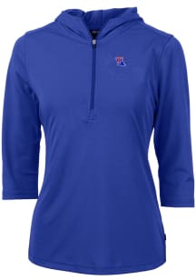 Cutter and Buck Louisiana Tech Bulldogs Womens Blue Virtue Eco Pique Hooded Sweatshirt