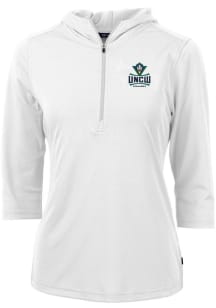 Cutter and Buck UNCW Seahawks Womens White Virtue Eco Pique Hooded Sweatshirt