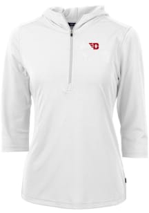 Cutter and Buck Dayton Flyers Womens White Virtue Eco Pique Hooded Sweatshirt