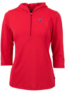 Cutter and Buck Louisiana Tech Bulldogs Womens Red Virtue Eco Pique Hooded Sweatshirt