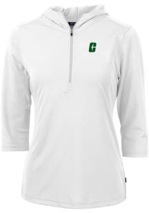 Cutter and Buck UNCC 49ers Womens White Virtue Eco Pique Hooded Sweatshirt
