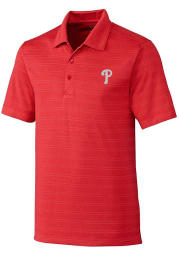 Cutter and Buck Philadelphia Phillies Mens Red Interbay Short Sleeve Polo