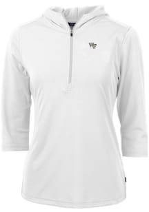 Cutter and Buck Wake Forest Demon Deacons Womens White Virtue Eco Pique Hooded Sweatshirt