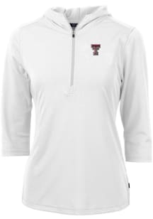 Cutter and Buck Texas Tech Red Raiders Womens White Virtue Eco Pique Hooded Sweatshirt