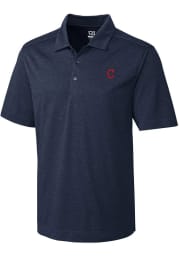 Cutter and Buck Cleveland Indians Mens Navy Blue Chelan Short Sleeve Polo