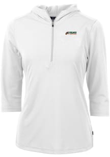 Cutter and Buck Florida A&amp;M Rattlers Womens White Virtue Eco Pique Hooded Sweatshirt